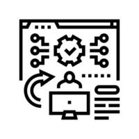 system evaluation analyst line icon vector illustration