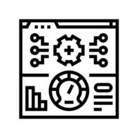 performance testing analyst line icon vector illustration