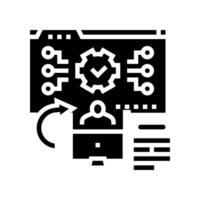 system evaluation analyst glyph icon vector illustration