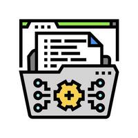 system documentation analyst color icon vector illustration