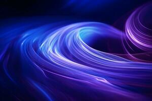 Blue and purple background with wavy lines, futuristic dynamic motion technology, Generative AI photo