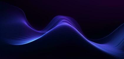 A blue and purple flowing wave on a dark background, modern tech Abstract Background, Generative AI photo