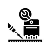 transistor installation electronics glyph icon vector illustration