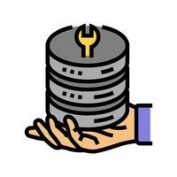 server maintenance database color icon vector illustration