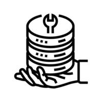 server maintenance database line icon vector illustration