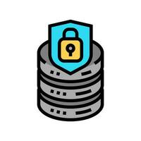 data access control database color icon vector illustration
