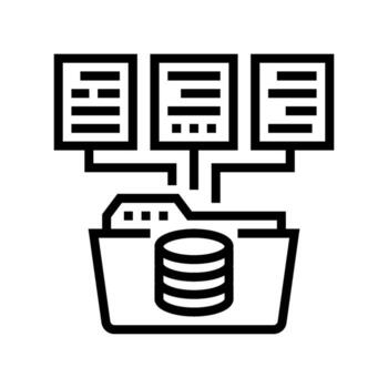 data integration database line icon vector illustration