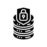 data access control database glyph icon vector illustration