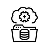 data archiving database line icon vector illustration