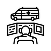 ambulancia envío línea icono vector ilustración