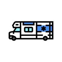 mobile clinic ambulance color icon vector illustration