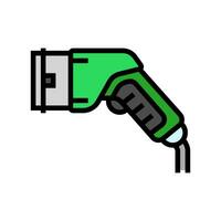 ev charging plug electric color icon vector illustration