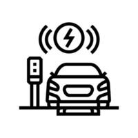 inalámbrico cargando eléctrico línea icono vector ilustración