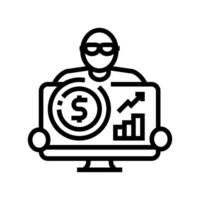 financial planner line icon vector illustration