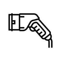 ev cargando enchufe eléctrico línea icono vector ilustración