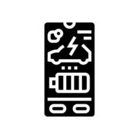 charging app electric glyph icon vector illustration