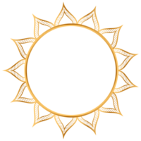 lujo dorado circulo marco transparente con Clásico mandala oro circular modelo clipart png