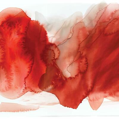 Red watercolor stain background