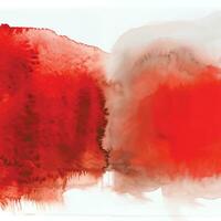 Red watercolor stain background vector