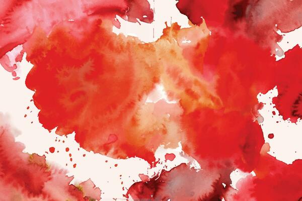 Red watercolor stain background
