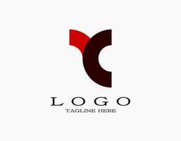 letra y y C logo. mínimo elegante diseño ese se parece un letra yc con rojo y marrón. diseño creativo para tu empresa o negocio. vector