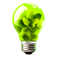 ecologie concept met licht lamp generatief ai png