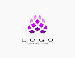 Purple tulip flower logo. The elegant design of mosaic tile resembling pine or tulip. Suitable logo for your business, hotel, perfume, boutique, or spa. vector