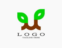 Growing plants logo icon. Simple seedling icon vector illustration. A suitable agriculture logo for your business and product name.