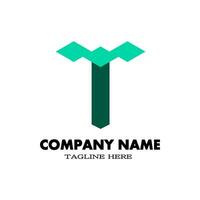 Simple letter T logo with tosca color. Design logo for your brand and company name. vector