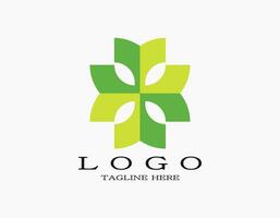 Green flower elegant logo. A suitable nature logo for your business and product name. vector