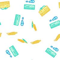 barley grain wheat seamless pattern vector