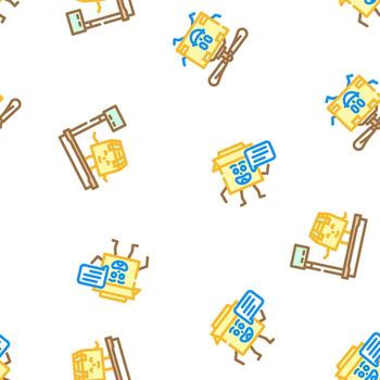 cardboard box character seamless pattern vector