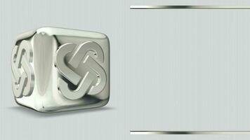 Luxury Business Background with Rotating Silver Cube, 3D Render, Reflection, Unique Design, Figures video