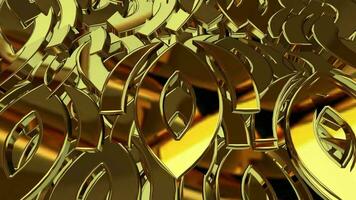 Luxury Business Background with Floating Gold Shapes, Figures, Exclusive, 3D Render, Reflection video