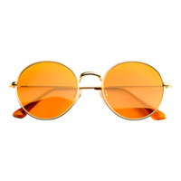 3d Realistic Round Frame Glasses with Orange Glass Generative Ai png