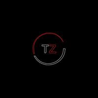 TZ creative modern letters logo design template vector