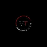 YT creative modern letters logo design template vector