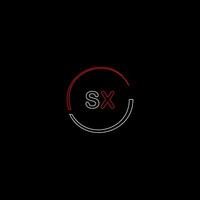 SX creative modern letters logo design template vector