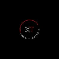 xt creativo moderno letras logo diseño modelo vector