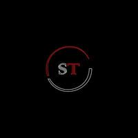 ST creative modern letters logo design template vector