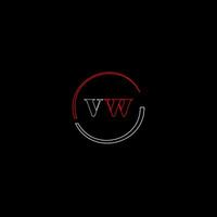 vw creativo moderno letras logo diseño modelo vector