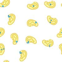 piercing ring earring nose vector seamless pattern