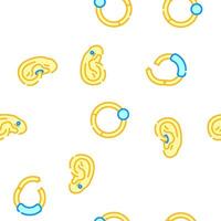 piercing ring earring nose vector seamless pattern