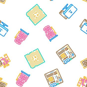 juego ordenador personal computadora juego de azar vector sin costura modelo