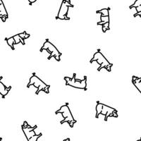 pig pork farm seamless pattern vector