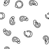 piercing ring earring nose vector seamless pattern