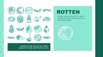 podrido comida residuos aterrizaje encabezamiento vector