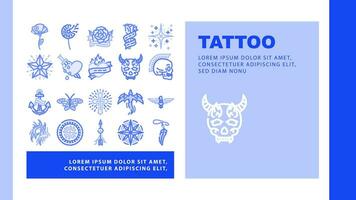 tattoo retro vintage landing header vector