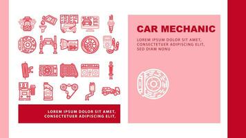 car mechanic auto landing header vector