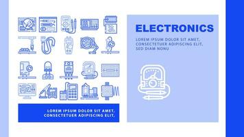 electrónica técnico industria aterrizaje encabezamiento vector